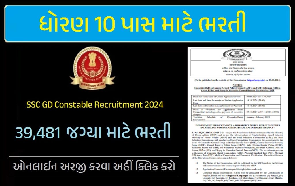 SSC GD Constable Recruitment 2024